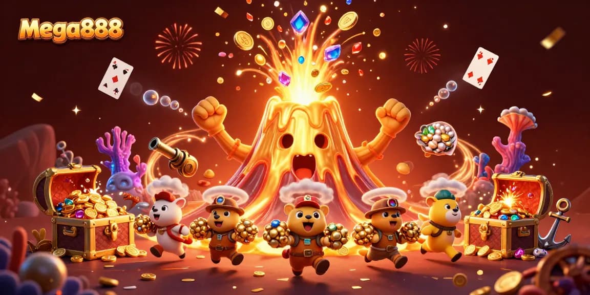Play mega888 and win big with exciting treasures from the golden volcano!