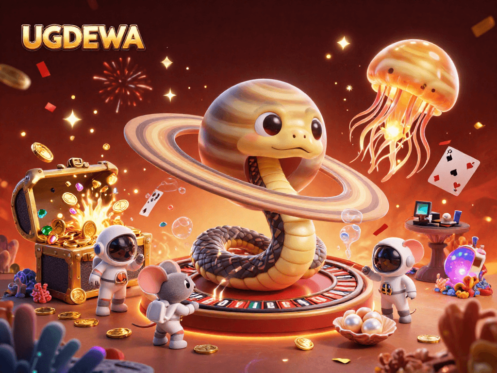 Bet and win at UGDEWA with engaging cosmic casino elements featuring a fun space theme.