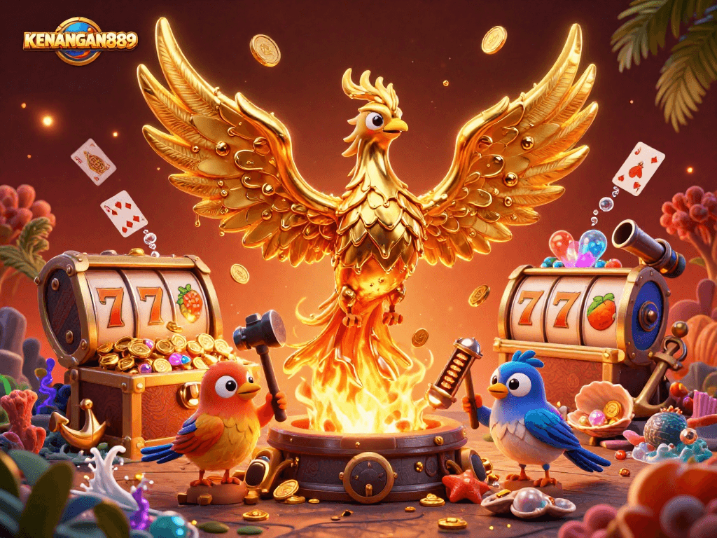 Experience the thrill of winning at KENANGAN889 with vibrant casino visuals and dynamic game elements.
