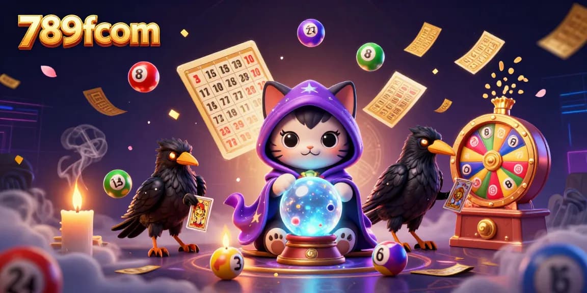 Experience exciting lottery wins and casino thrills with 789fcom's vibrant gaming illustration.