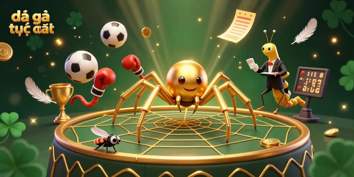Experience thrilling đá gà trực tiếp action with a vivid 3D illustration depicting a dynamic fighting arena.