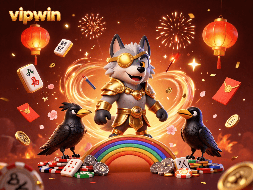 Experience winning moments with vipwin in a vibrant 3D casino scene featuring Norse mythology characters.