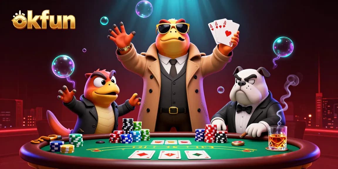 Experience the excitement of okfun with raptors in disguise trying to enter a casino VIP area.