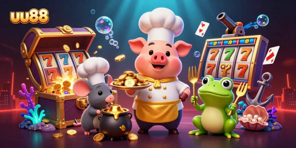 uu88 players enjoying vibrant casino game experience with gold coins and colorful gaming elements