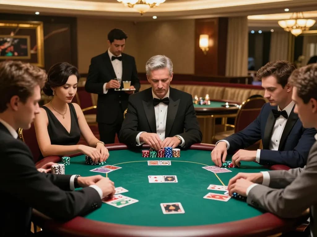 LUCK8 thu hút người chơi xây dựng chiến lược cược của họ trong một trò chơi poker cao cấp tại một sòng bài tinh tế.