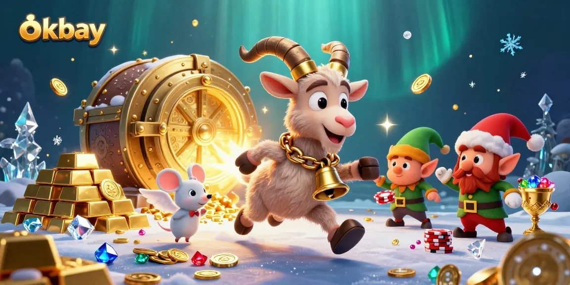 Experience thrilling wins at okbay with a dynamic casino scene featuring lively characters in action.