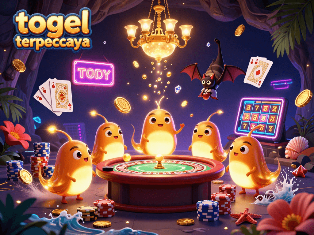 Engage in thrilling games at togel terpercaya, with dynamic characters and vibrant casino elements lighting up the scene.