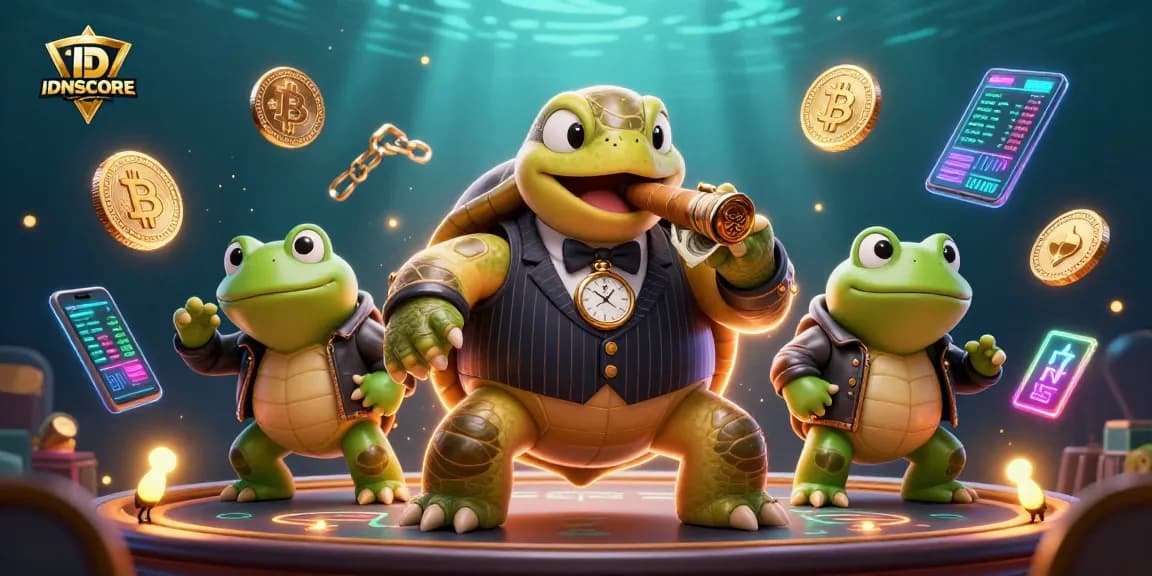 Experience IDNSCORE with vibrant 3D casino elements and dynamic characters in an engaging gaming atmosphere.