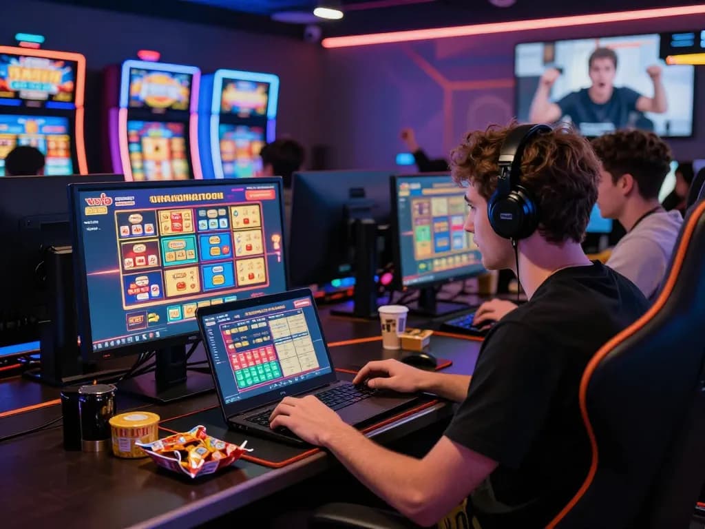 Online gambling scene featuring wraungtoto lottery games highlighted on a vibrant display.