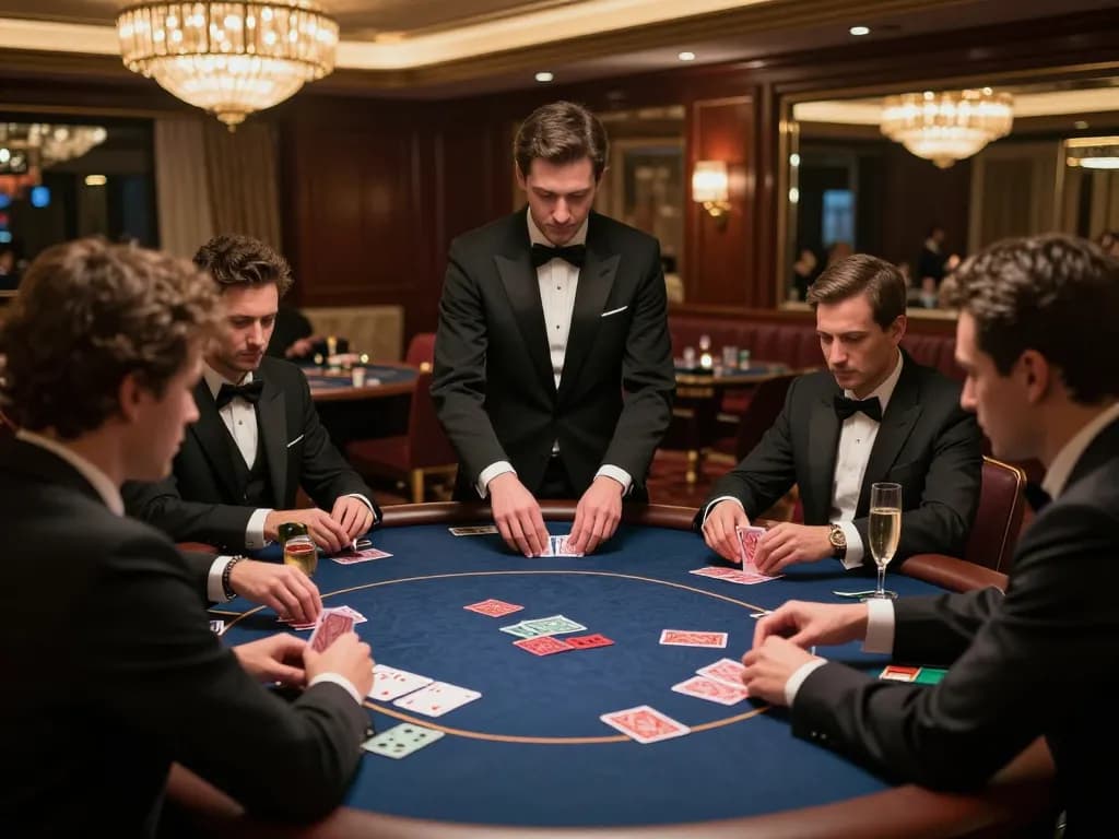78win players strategizing their next move in an upscale poker game, showcasing high-stakes excitement