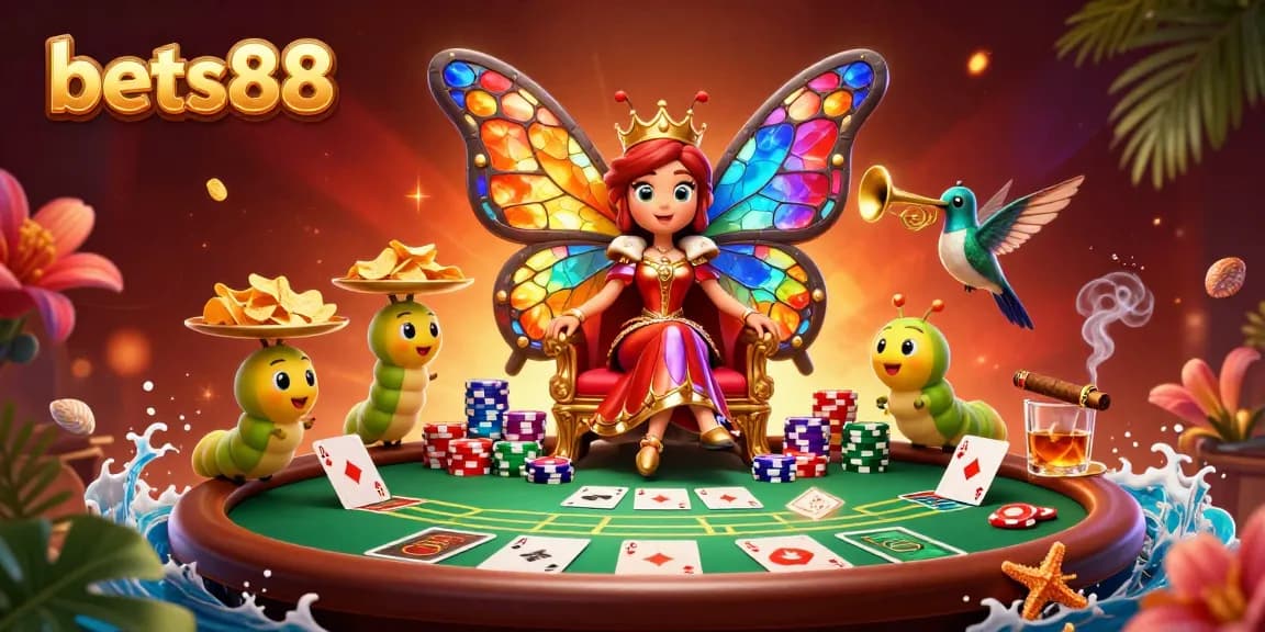 Experience excitement with bets88 as the butterfly queen presides over the vibrant casino scene.