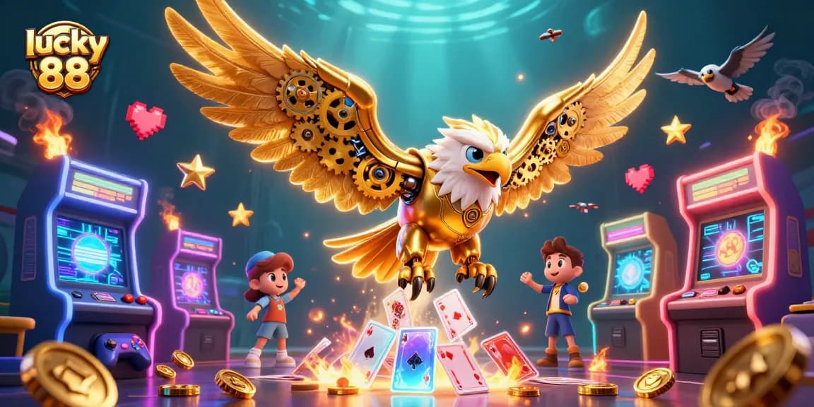 Experience the thrilling lucky 88 slot game with vibrant visuals and animated 3D characters.