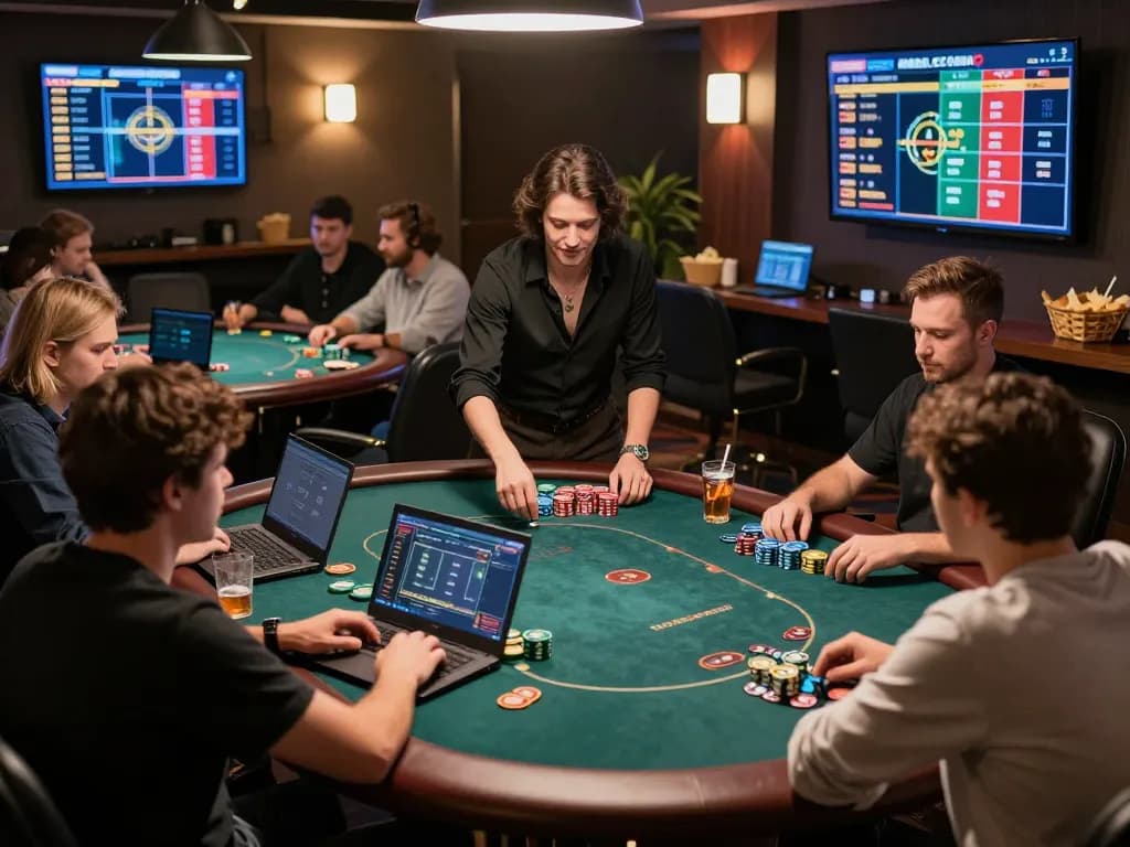 Players engaging in a lively online poker game at TG88, showcasing strategic gameplay and excitement.