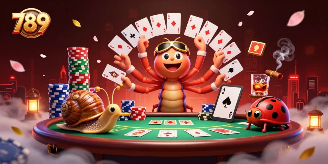 Engage in thrilling poker action with 789 characters at a vibrant casino table