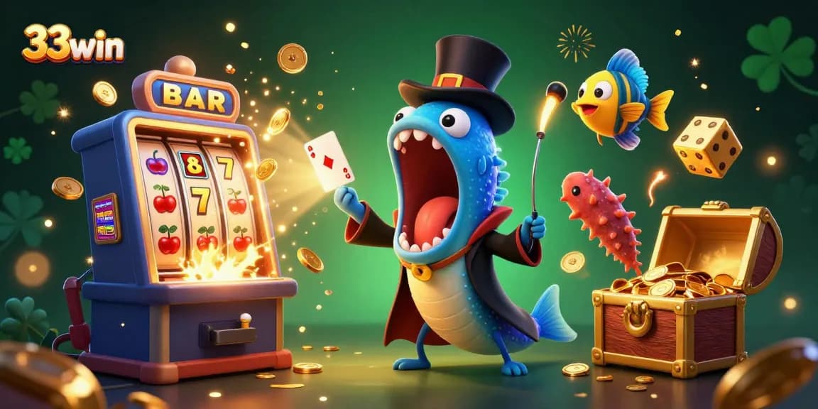 Experience thrilling gaming at 33win with an artistic representation of exciting casino action.
