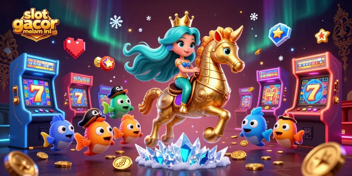 Experience the excitement of slot gacor malam ini with colorful 3D game elements and captivating characters.