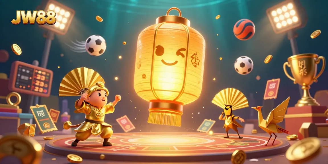 Experience thrilling bets with JW88's vibrant spirit and dynamic sports visuals in a captivating 3D scene.