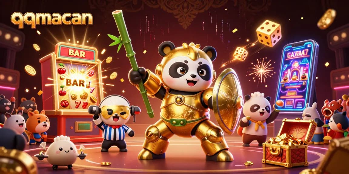 Engage with qqmacan's exciting slots action featuring dynamic characters and jackpot symbols.