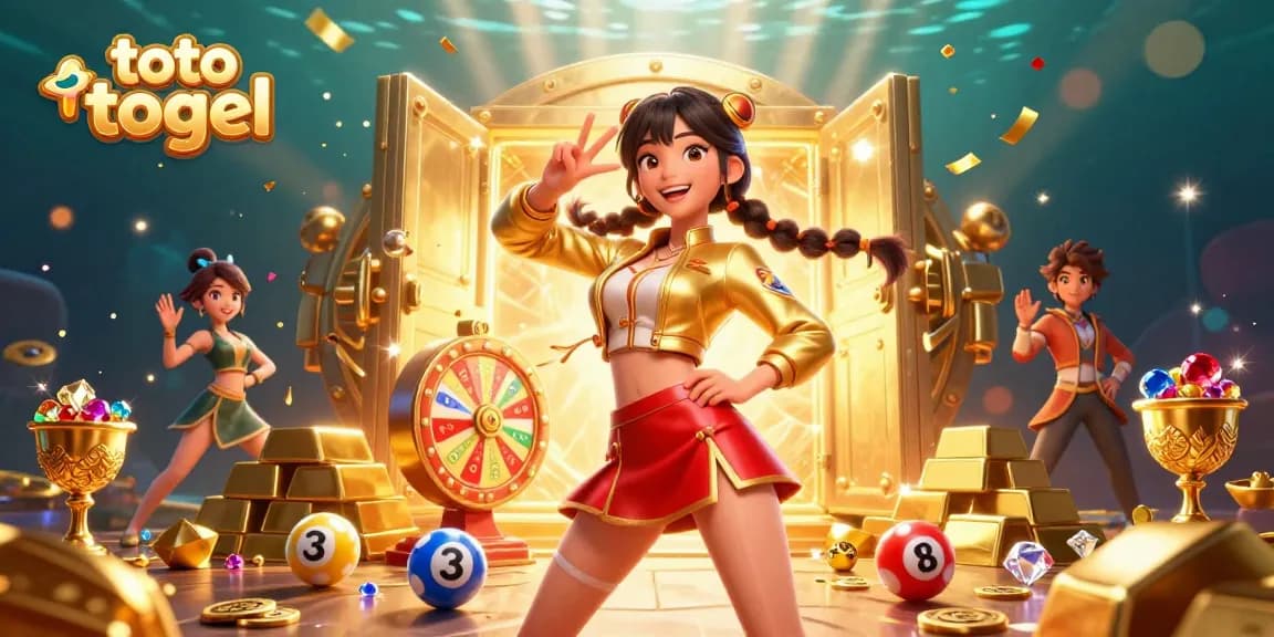 Engage with toto togel excitement through vibrant lottery balls, spinning prizes, and dazzling gemstones.