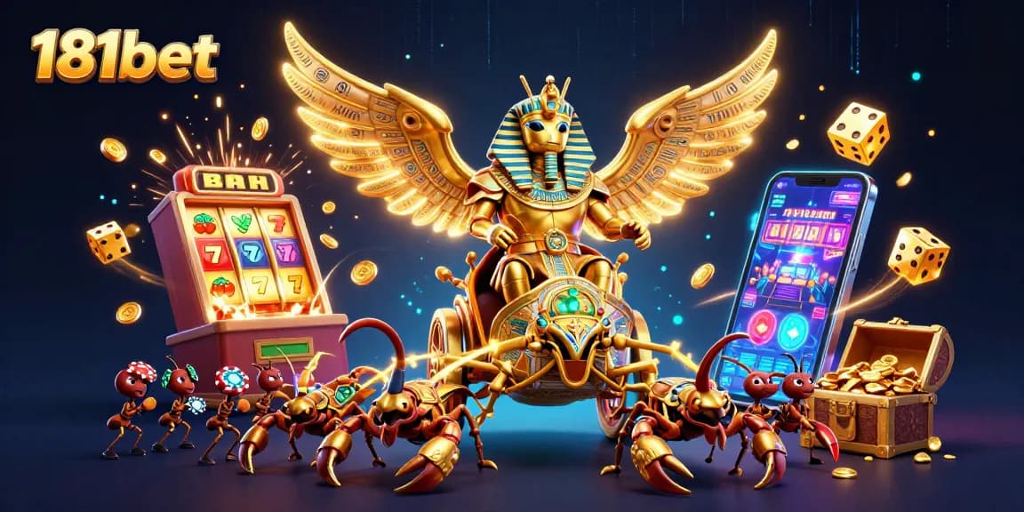 Experience thrilling action with 181bet's vibrant casino scene showcasing jackpots and gameplay excitement.