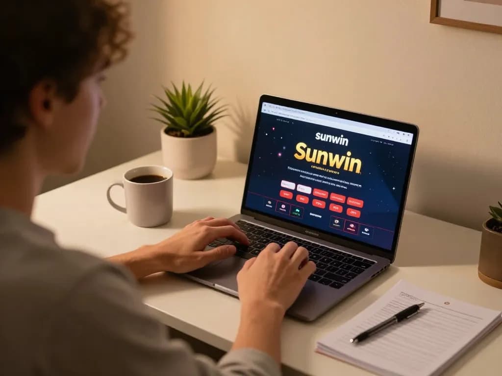 Player engaging with the sunwin online casino interface, showcasing strategic planning.