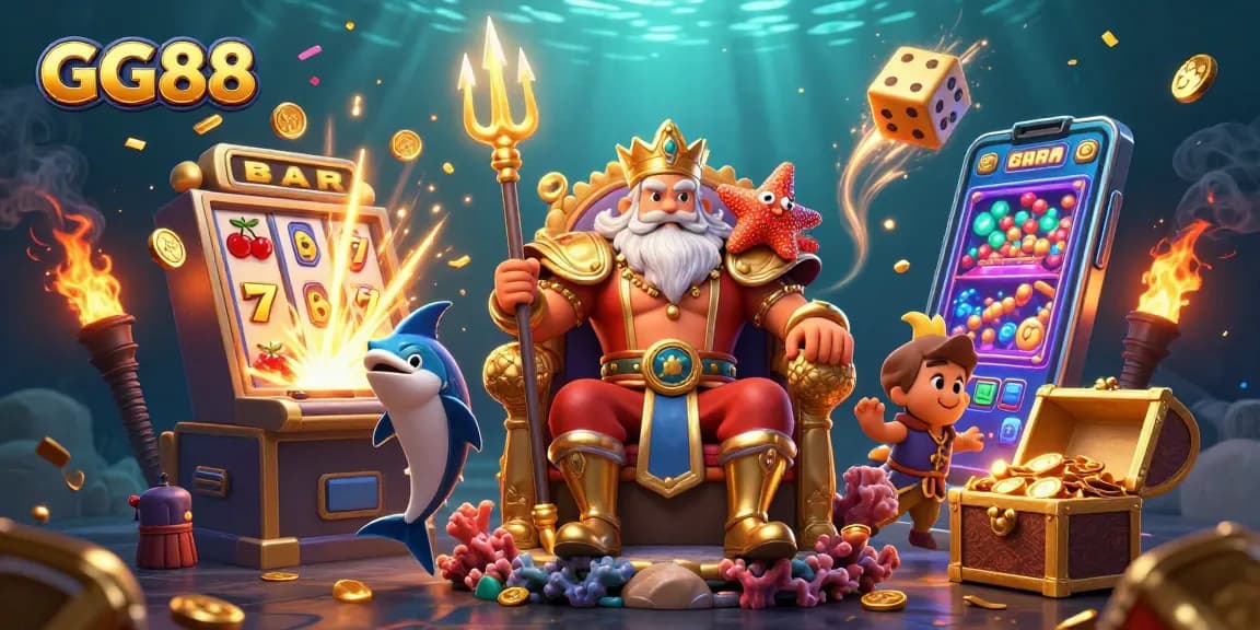 Experience the excitement of GG88 online gaming with jackpot slots and vibrant casino elements.