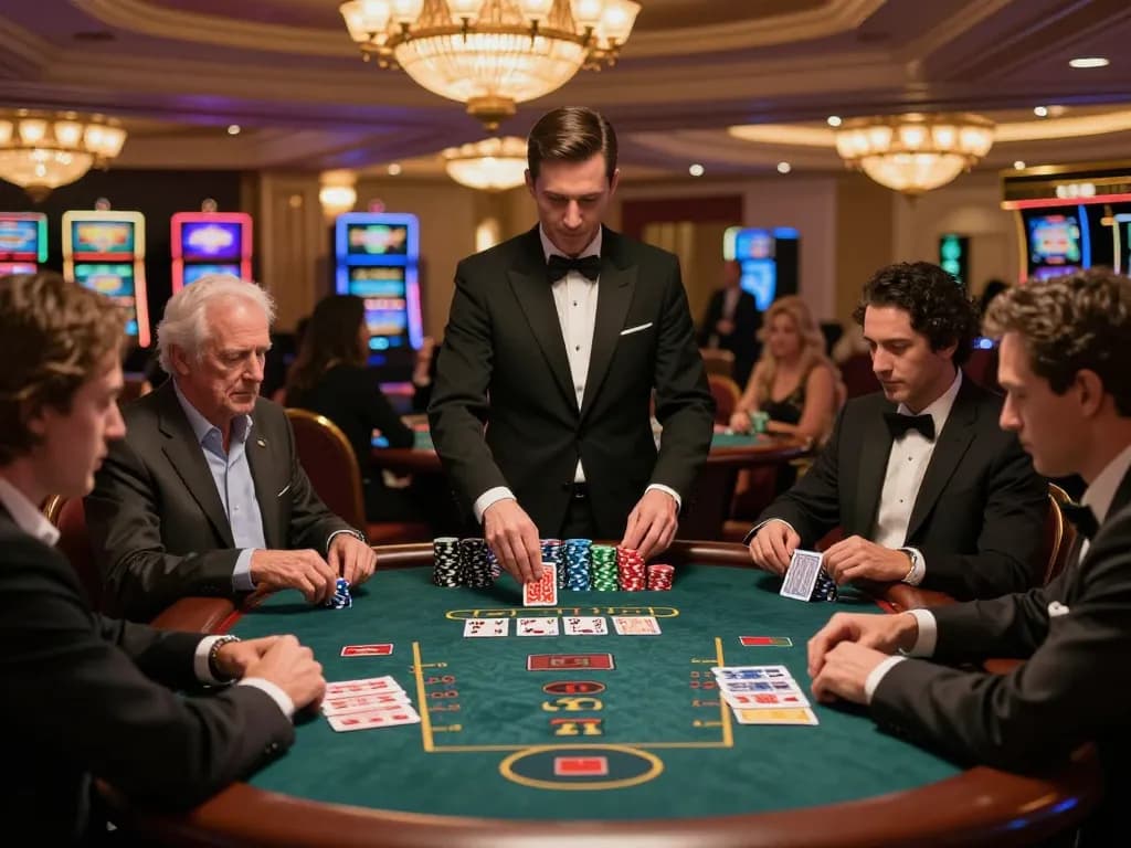 Experience thrilling blackjack gameplay at vegasslot77's upscale casino tables.