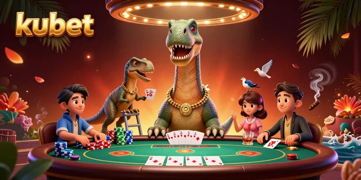 Experience thrilling gameplay at kubet with a vibrant casino scene and dynamic characters.