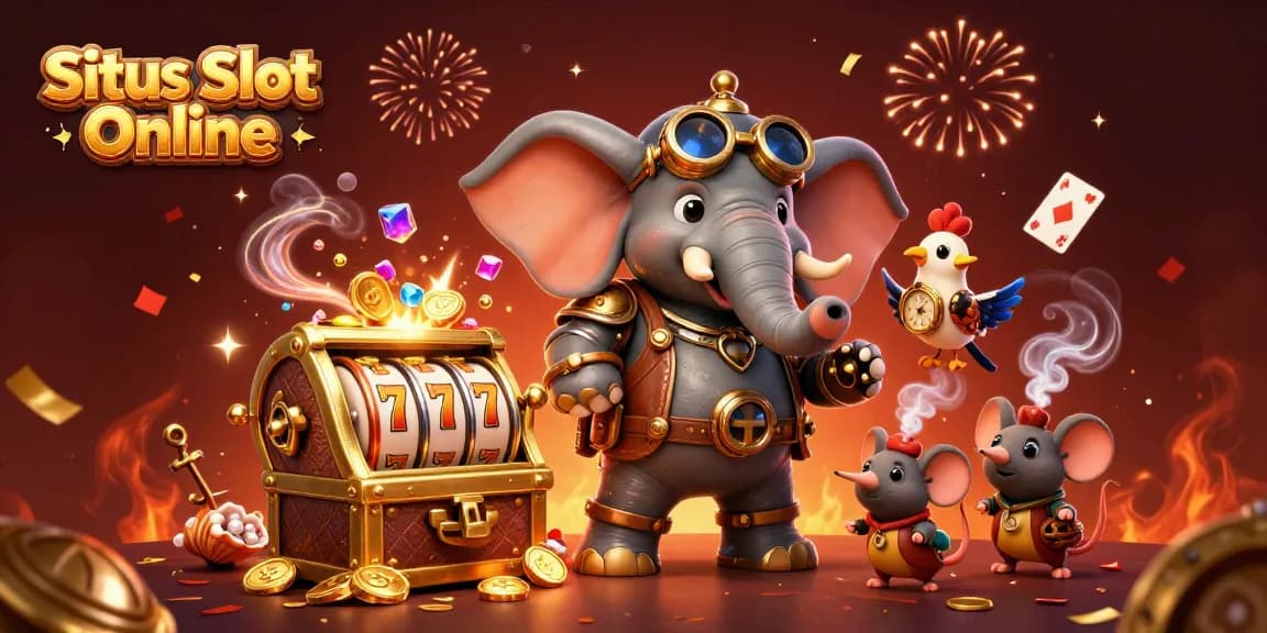 Experience the excitement of Situs Slot Online featuring dynamic characters and slot machine action.