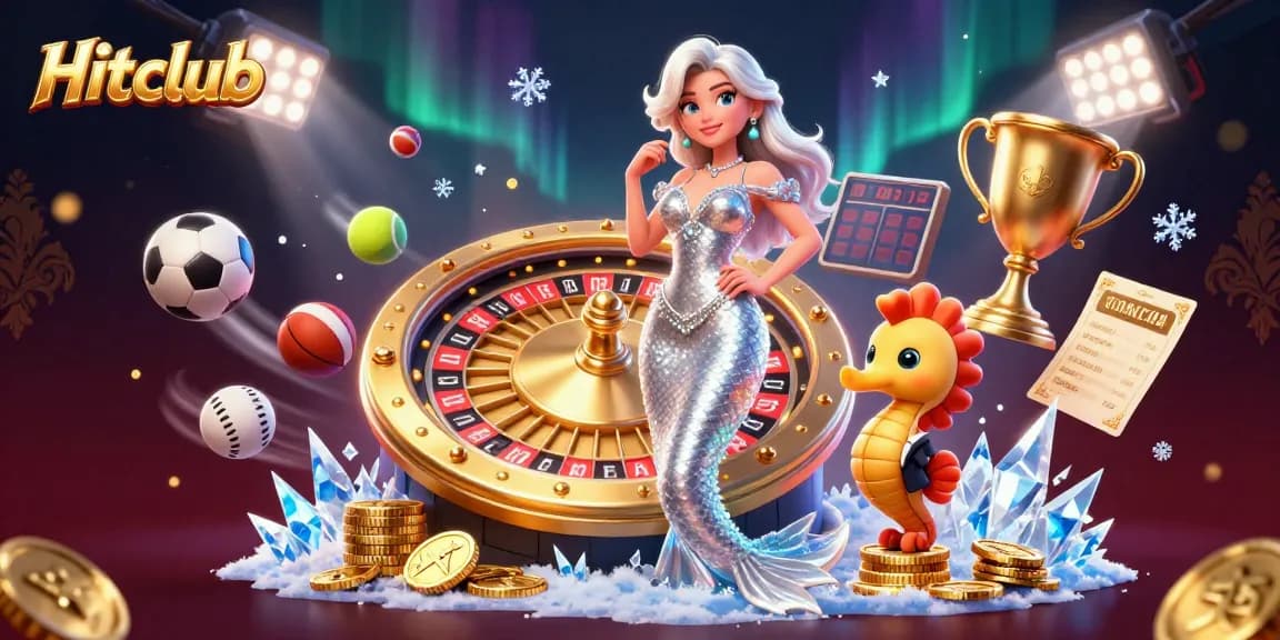 Experience Hitclub with a glamorous mermaid and a playful seahorse in a vibrant casino scene.