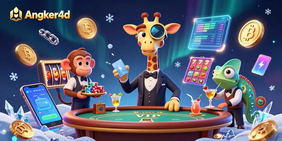 Angker4d menang besar di kasino online dengan giraffe rol tinggi dan simbol slot mencolok.