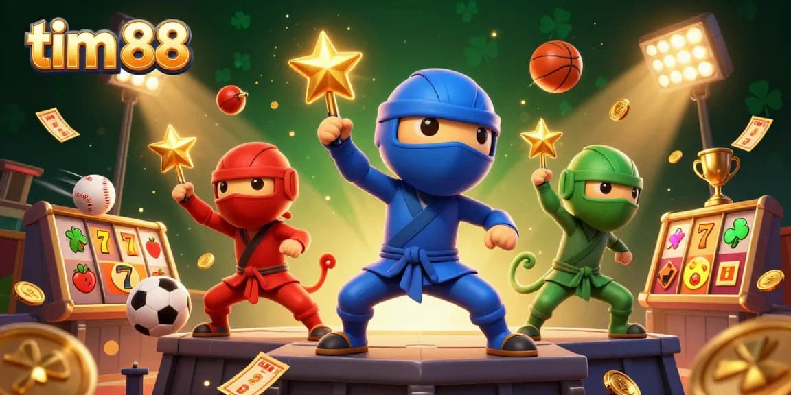 Experience thrilling gameplay with tim 88 in a vibrant casino scene featuring lucky symbols and energetic action.