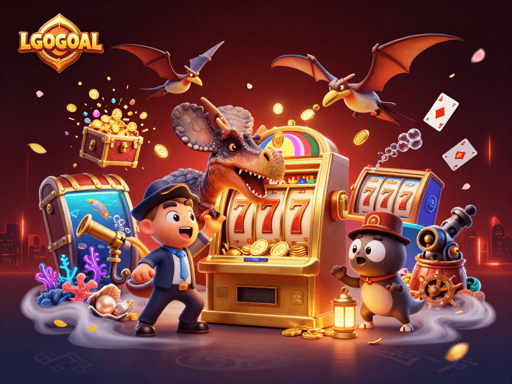 Catch golden coins with LGOGOAL while a pachycephalosaurus hits the jackpot!