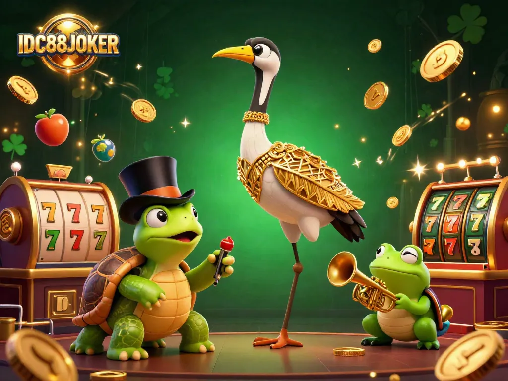 Experience the excitement of IDC88JOKER with vibrant casino illustration featuring festive characters and game elements.