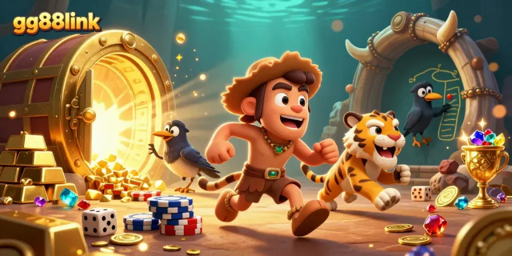 Engage in thrilling 3D prehistoric casino adventures with gg88link's unique characters and gold treasures.