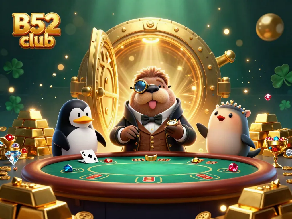 Engage in thrilling gameplay at B52 club with a unique underwater poker scene featuring colorful sea creatures.