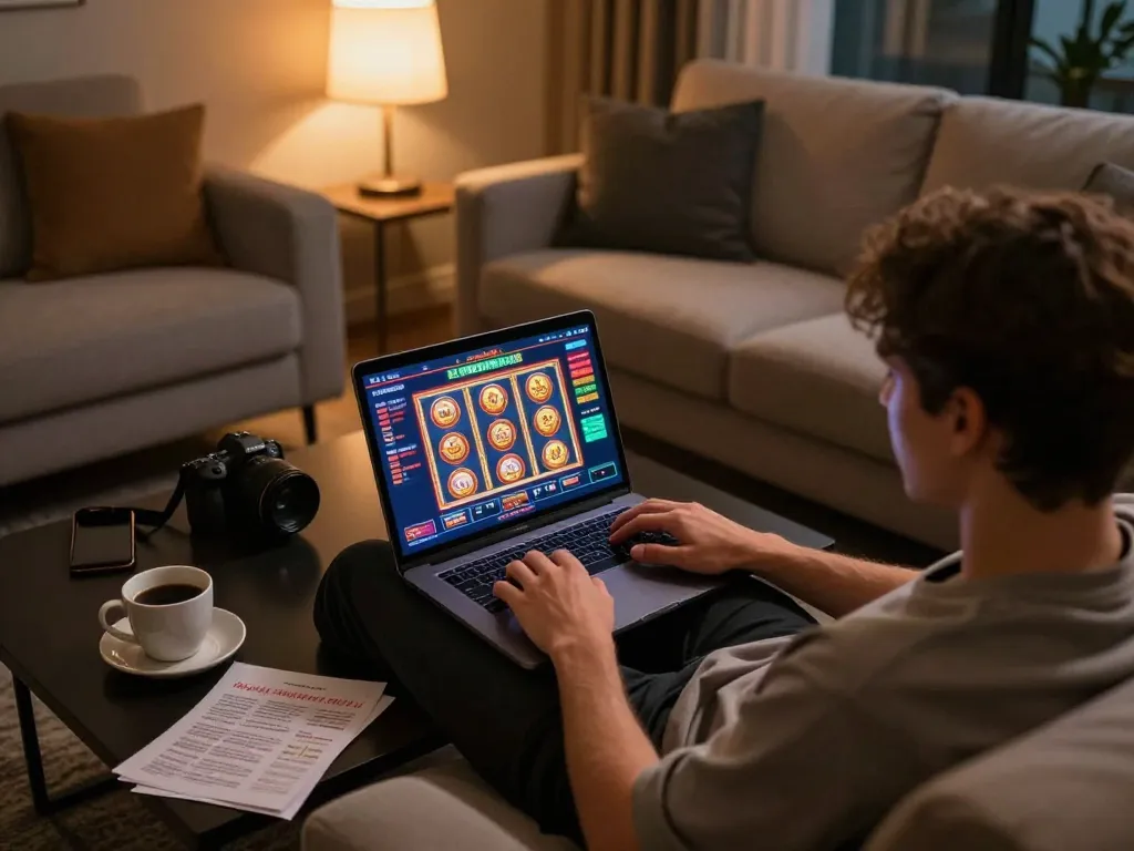 Engaging with Thương hiệu 79king online casino on a stylish home setup for comfortable gaming.