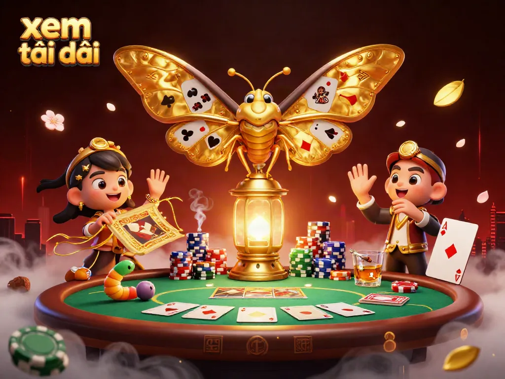 Experience thrilling casino excitement with the vibrant scene of the atlas moth at xem tại đây, showcasing poker elements.