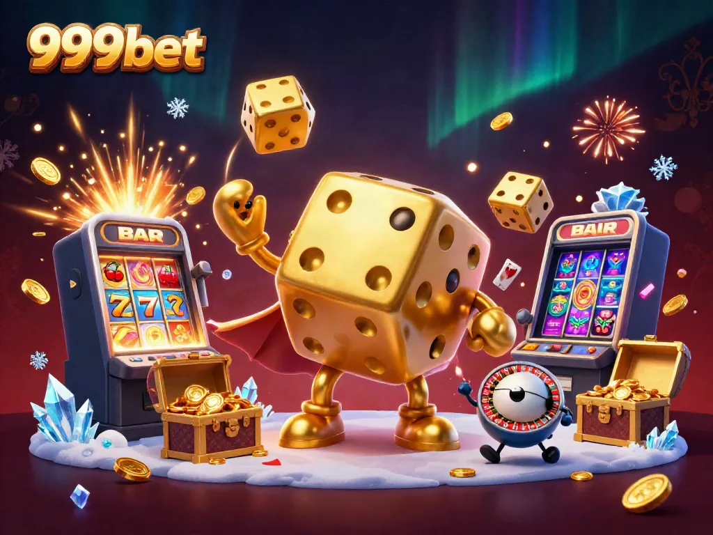 Experience the thrill of 999bet with jackpot-winning characters in a vibrant casino scene.