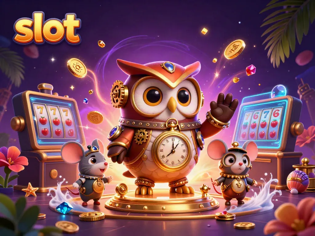 Experience thrilling slot adventures with exciting 3D characters and vibrant casino elements.