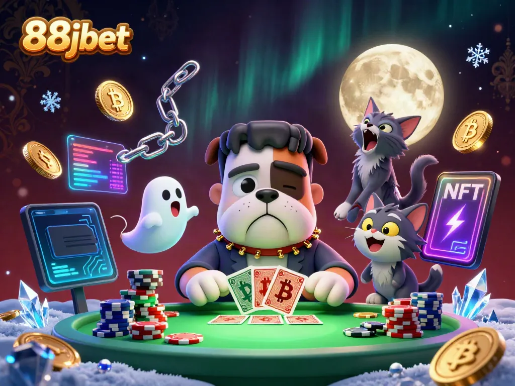 Experience the thrill of betting at 88jbet with animated characters in a vibrant casino setting.