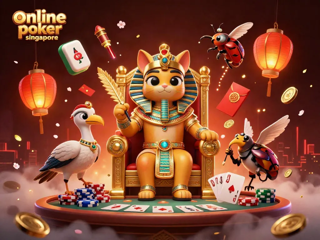 Experience the thrill of online poker Singapore with vibrant 3D casino visuals and dynamic gaming elements.