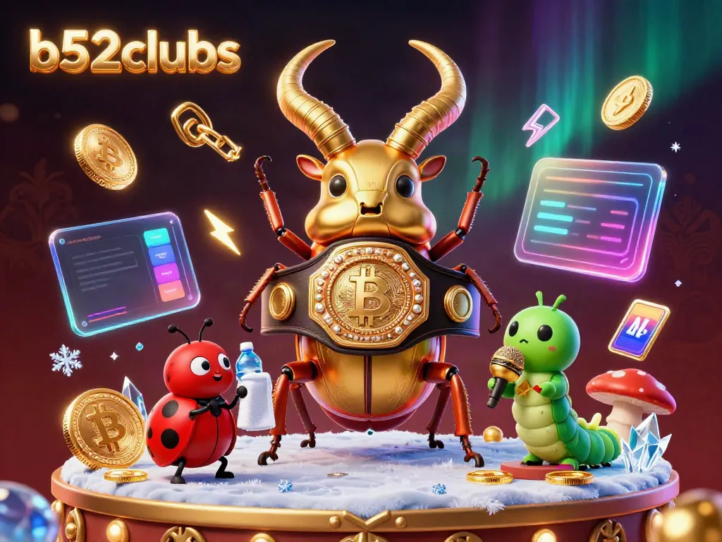 Engage with exciting b52clubs gameplay featuring a giant golden stag beetle champion with vibrant casino elements.