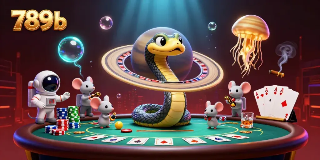 Experience thrilling bets at 789b as astronaut mice game on a cosmic roulette wheel.