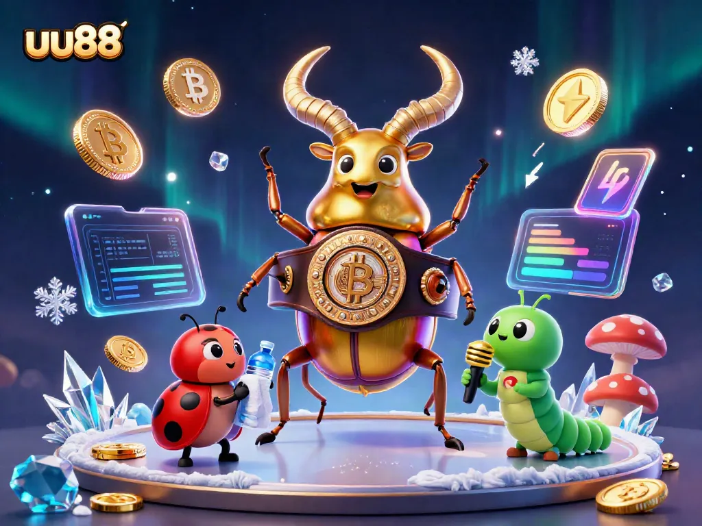 Engage in thrilling play at uu88 with a vibrant scene showcasing a golden stag beetle and gaming elements.