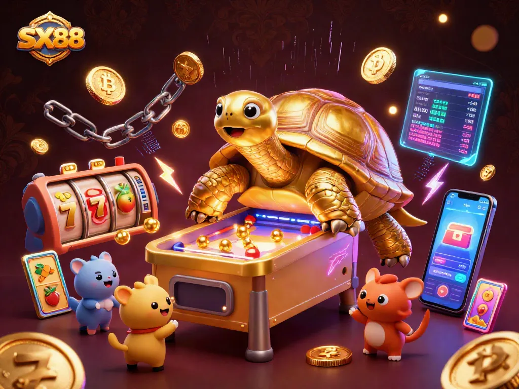 SX88 challenges players with vibrant slot machines and engaging golden tortoise pinball, ready to win!