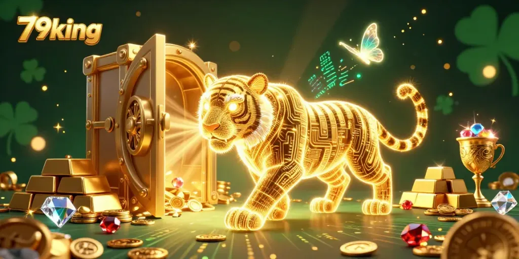 Experience the vibrant energy of 79king's digital casino universe with captivating characters and treasures.