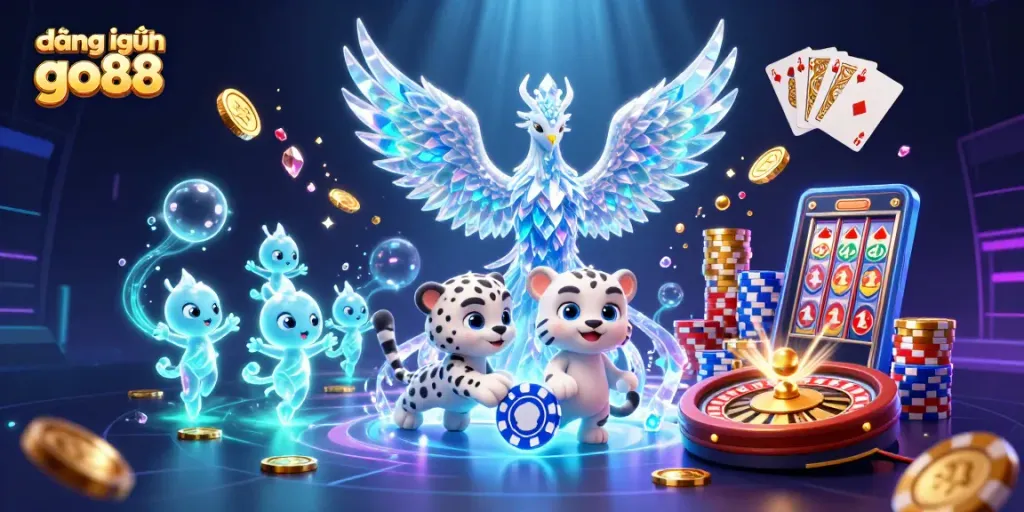 Hình ảnh minh họa cho việc đăng nhập go88 với những nhân vật và yếu tố casino sinh động