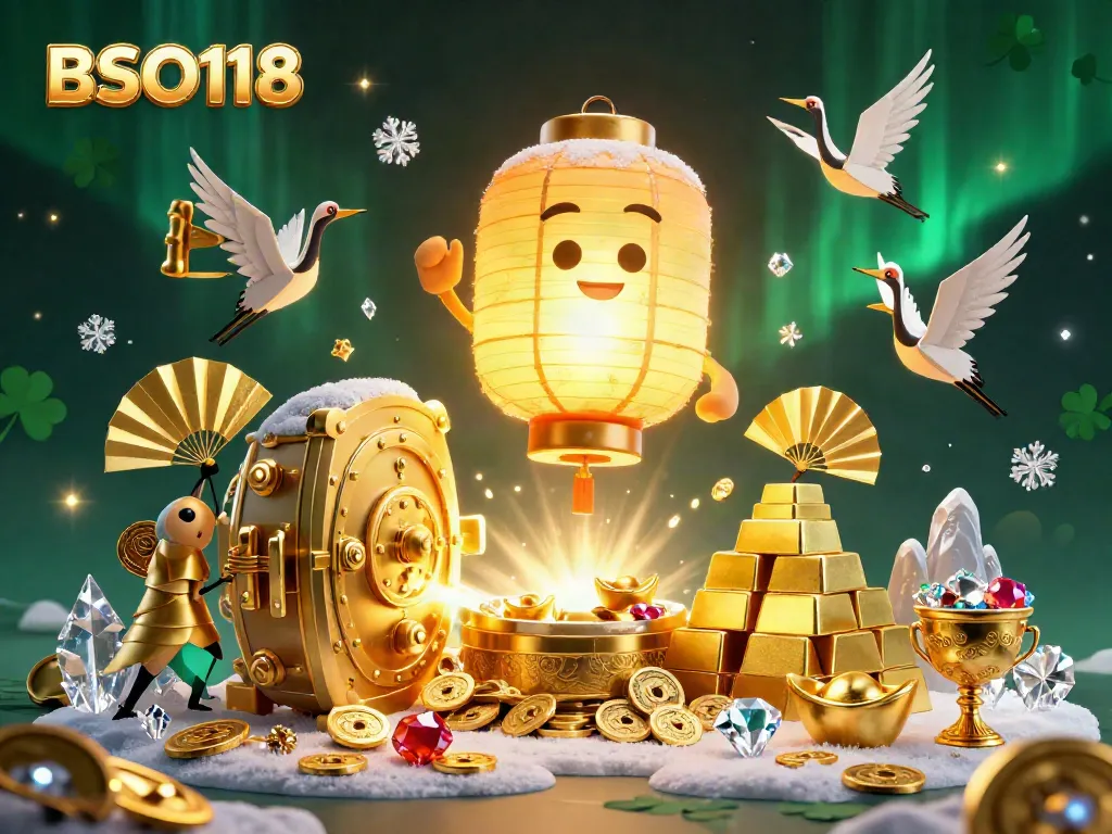 Experience thrilling gameplay at BSO118's vibrant casino scene with gold treasures and lucky symbols.