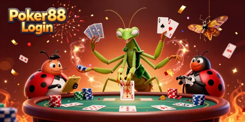 Engage with Poker88 Login gameplay featuring colorful casino elements and characters in a rich dynamic scene.